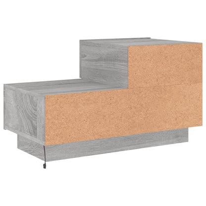 Nattbord Sengbord Sonoma Grå med LED 70x36x40,5 cm