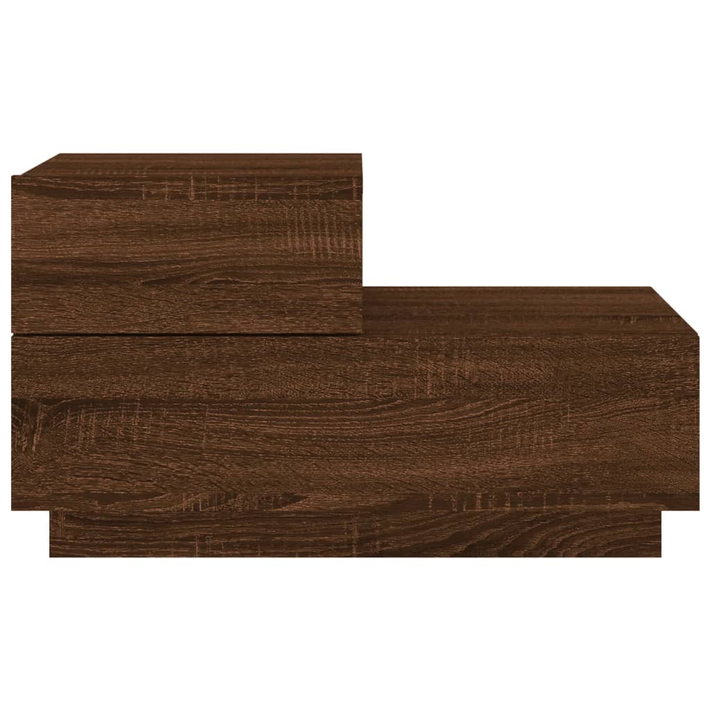 Nattbord Sengbord Brun Eik med LED 70x36x40,5 cm