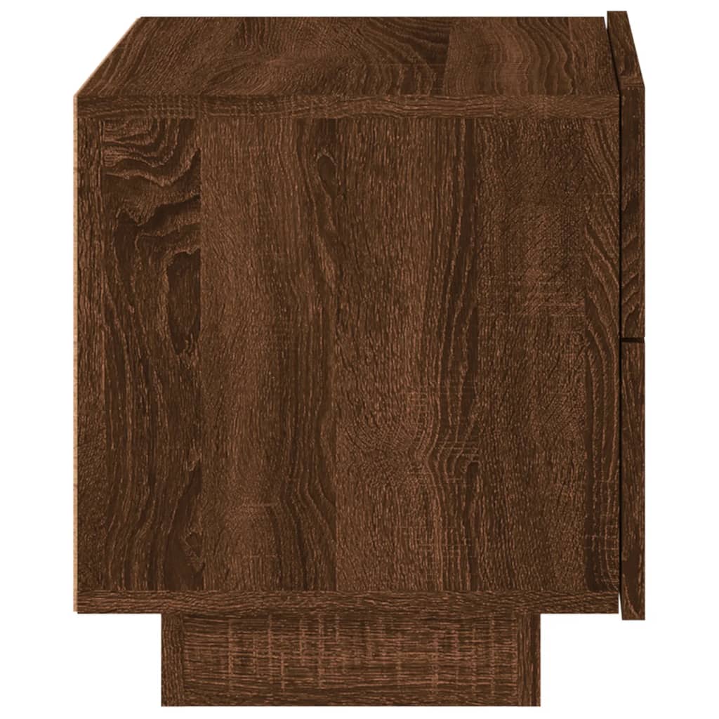 Nattbord Sengbord Brun Eik med LED 70x36x40,5 cm