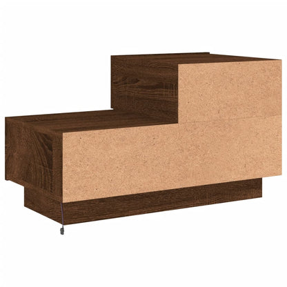 Nattbord Sengbord Brun Eik med LED 70x36x40,5 cm