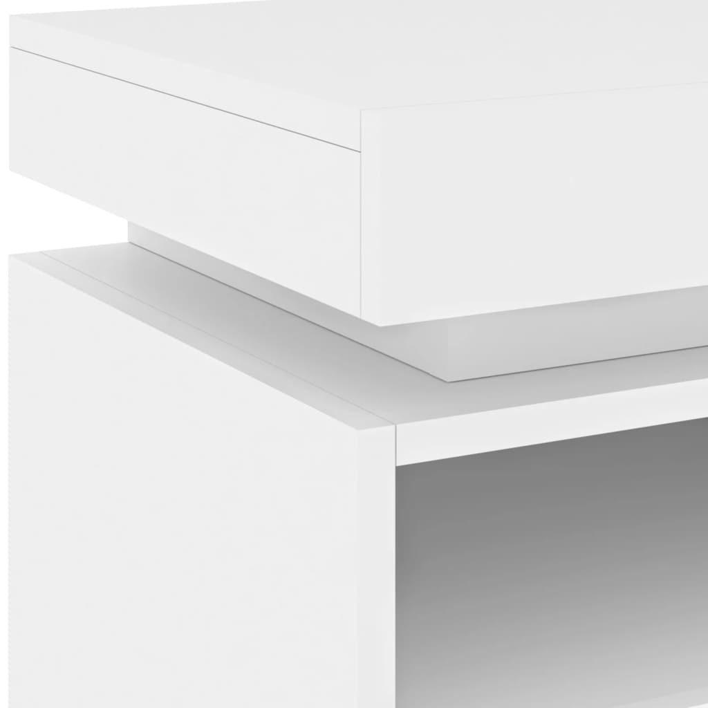 Nattbord Sengbord Hvit med LED 40x39x48,5 cm