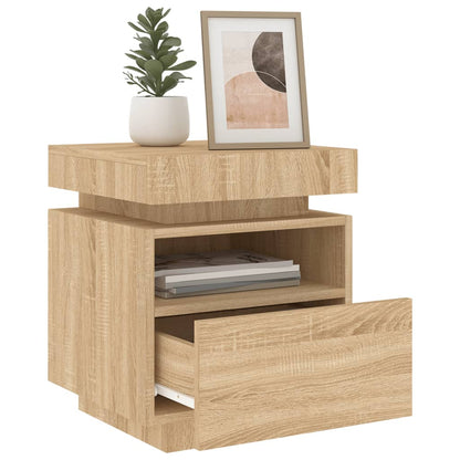 Nattbord Sengbord Sonoma Eik med LED 40x39x48,5 cm