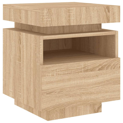 Nattbord Sengbord Sonoma Eik med LED 40x39x48,5 cm