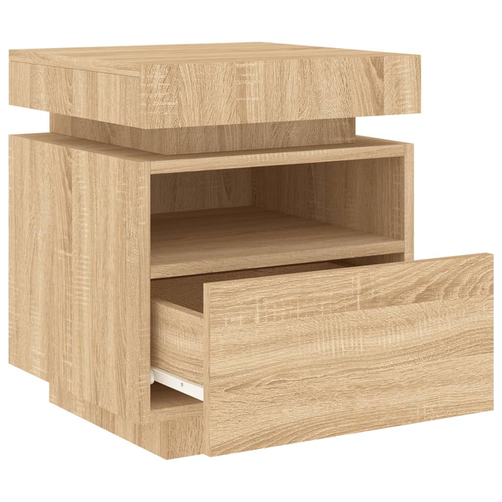Nattbord Sengbord Sonoma Eik med LED 40x39x48,5 cm