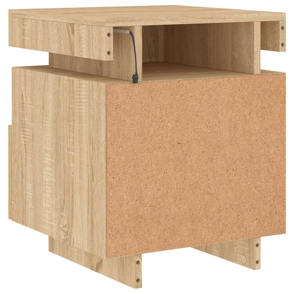 Nattbord Sengbord Sonoma Eik med LED 40x39x48,5 cm