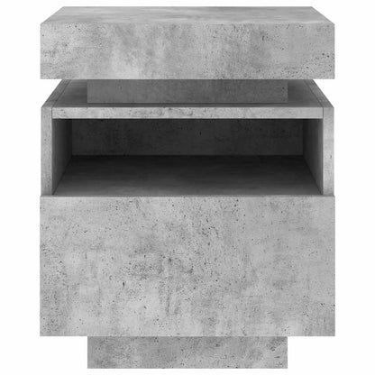 Nattbord med LED 2 stk betonggrå 40x39x48,5 cm