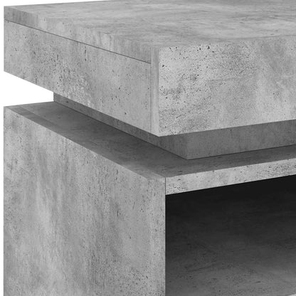 Nattbord med LED 2 stk betonggrå 40x39x48,5 cm