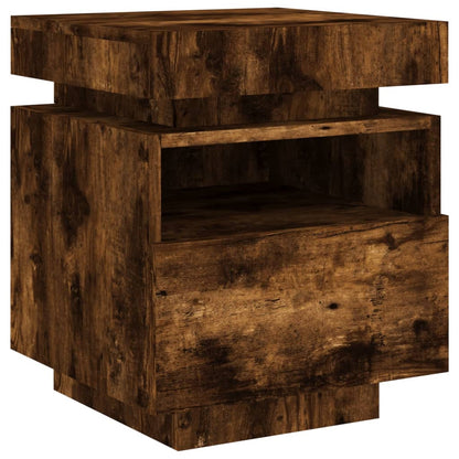 Nattbord Sengbord Røkt Eik med LED 40x39x48,5 cm
