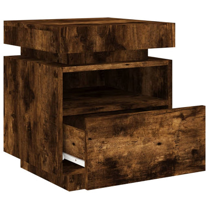 Nattbord Sengbord Røkt Eik med LED 40x39x48,5 cm