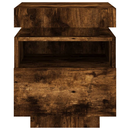 Nattbord Sengbord Røkt Eik med LED 40x39x48,5 cm