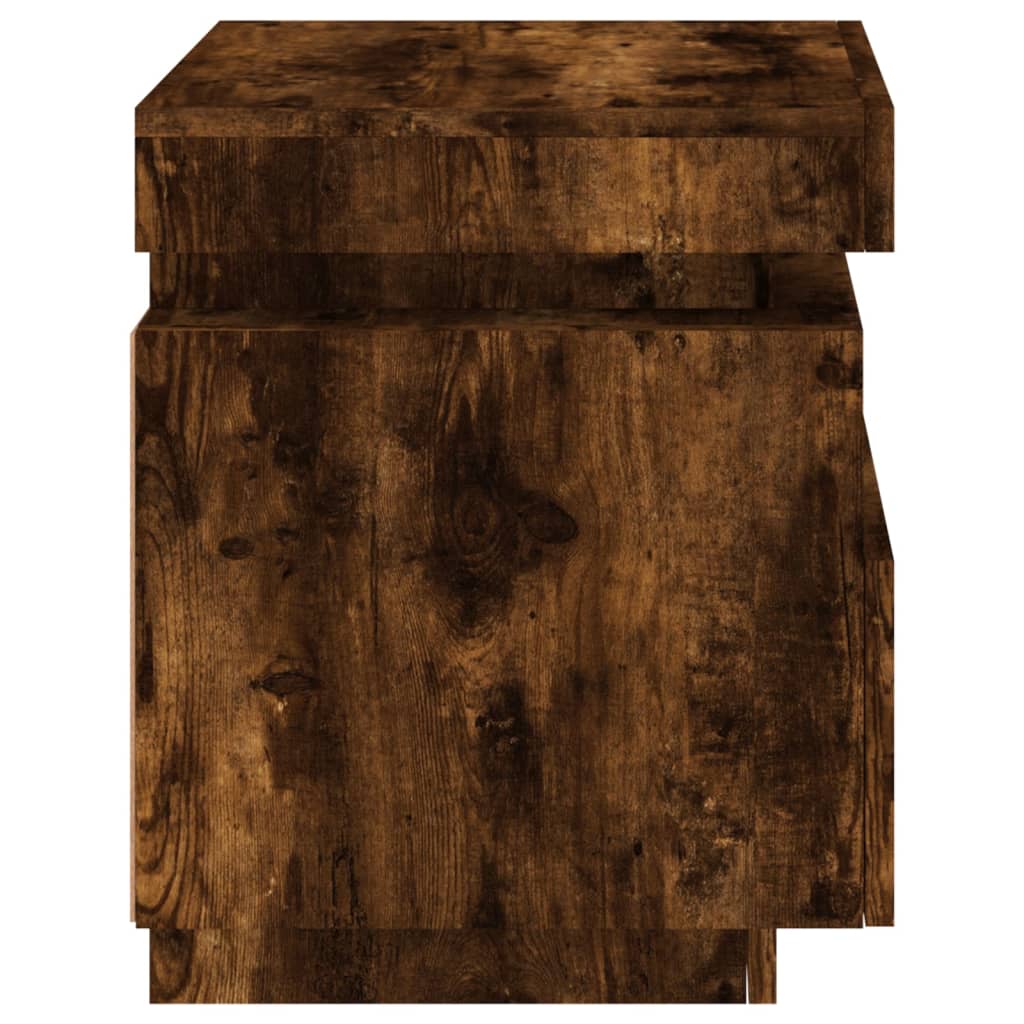 Nattbord Sengbord Røkt Eik med LED 40x39x48,5 cm