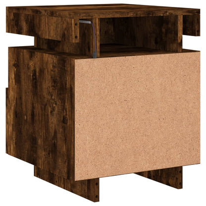 Nattbord Sengbord Røkt Eik med LED 40x39x48,5 cm
