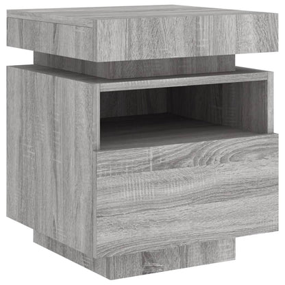 Nattbord Sengbord Sonoma Grå med LED 40x39x48,5 cm