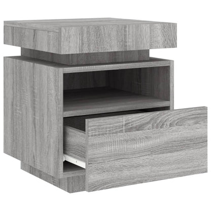 Nattbord Sengbord Sonoma Grå med LED 40x39x48,5 cm