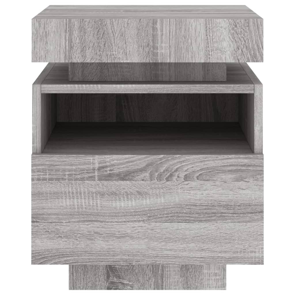 Nattbord Sengbord Sonoma Grå med LED 40x39x48,5 cm