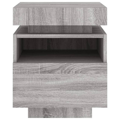 Nattbord Sengbord Sonoma Grå med LED 40x39x48,5 cm