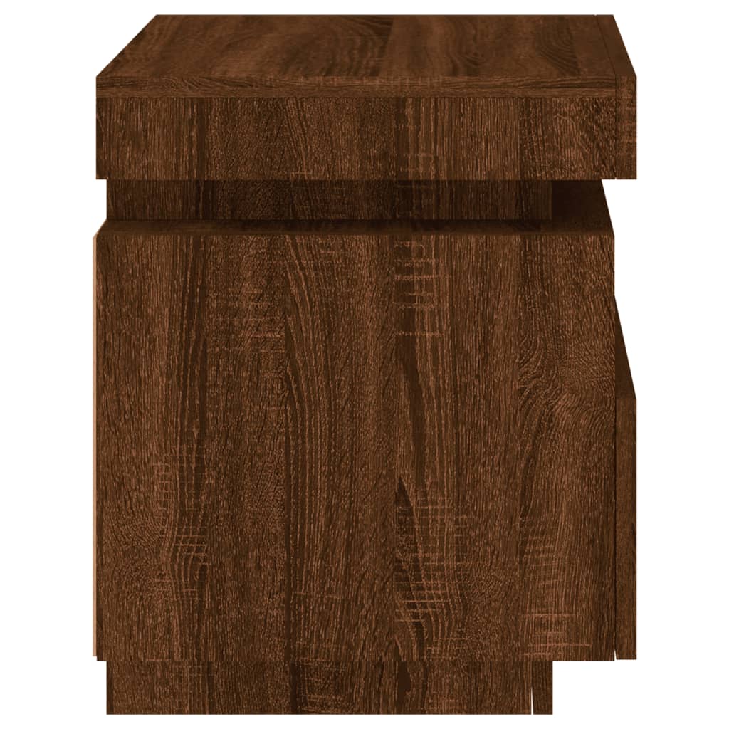 Nattbord Sengbord Brun Eik med LED 40x39x48,5 cm