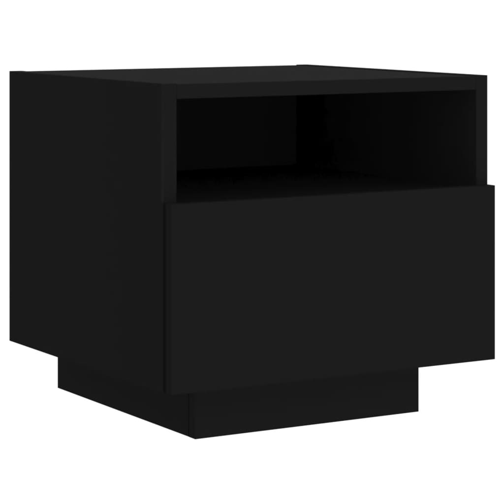 Nattbord Sengbord Svart med LED 40x39x37 cm