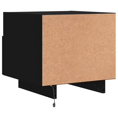 Nattbord Sengbord Svart med LED 40x39x37 cm