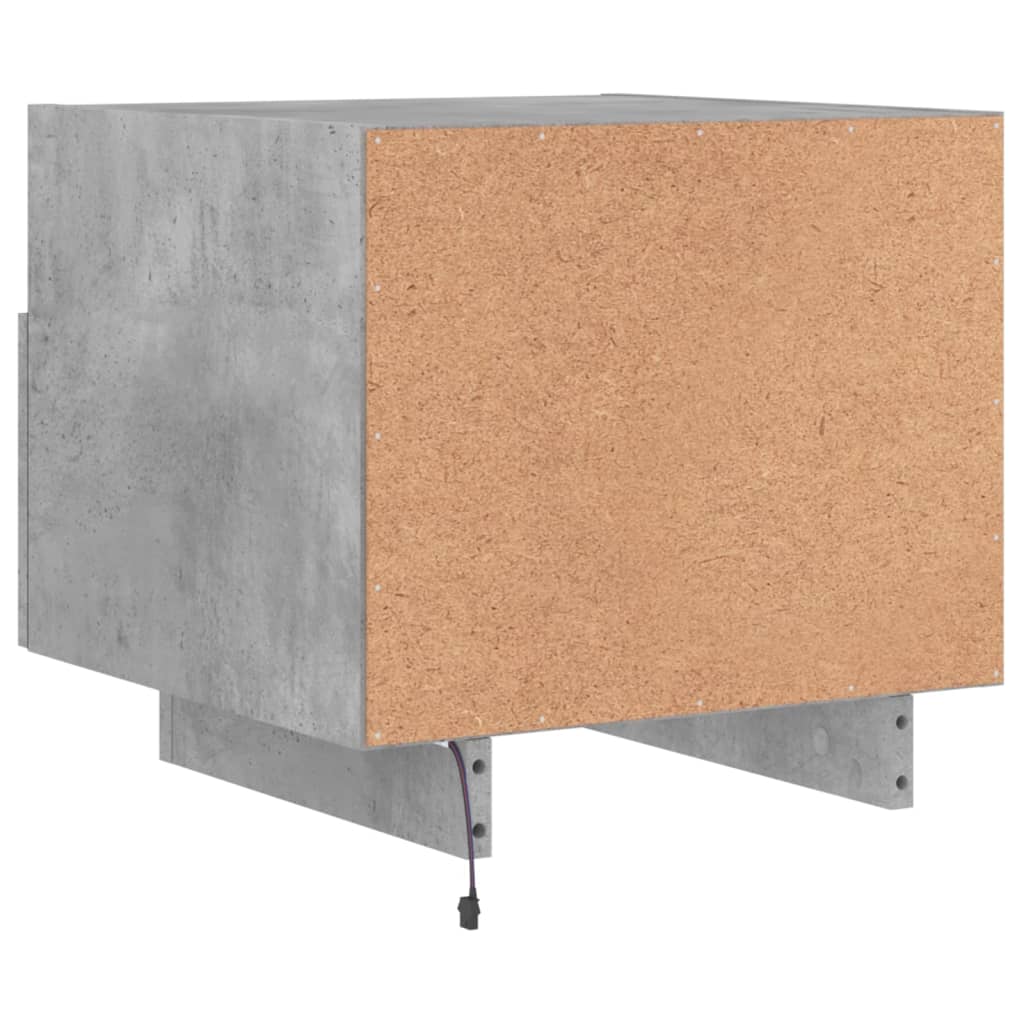 Nattbord Sengbord Betonggrå med LED 40x39x37 cm