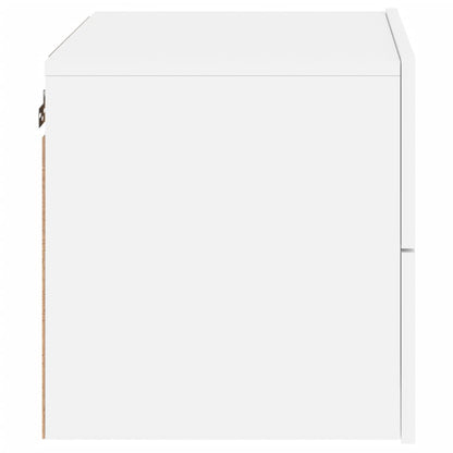 Nattbord Sengbord Hvit med LED-lys