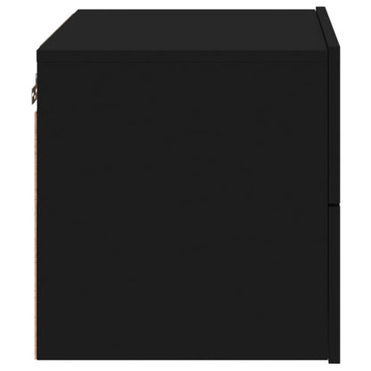 Nattbord Sengbord Svart med LED-lys