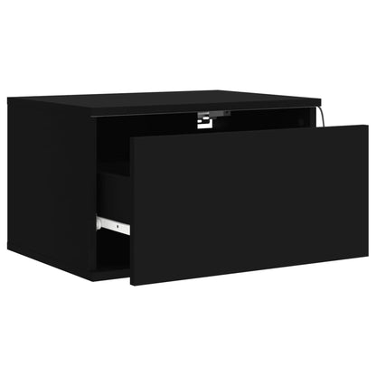 Nattbord Sengbord Svart med LED-lys