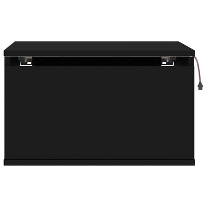 Nattbord Sengbord Svart med LED-lys