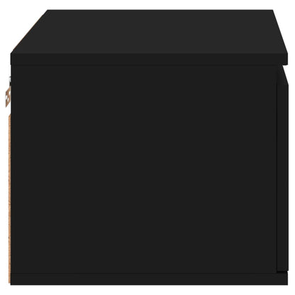 Nattbord Sengbord Svart med LED-lys