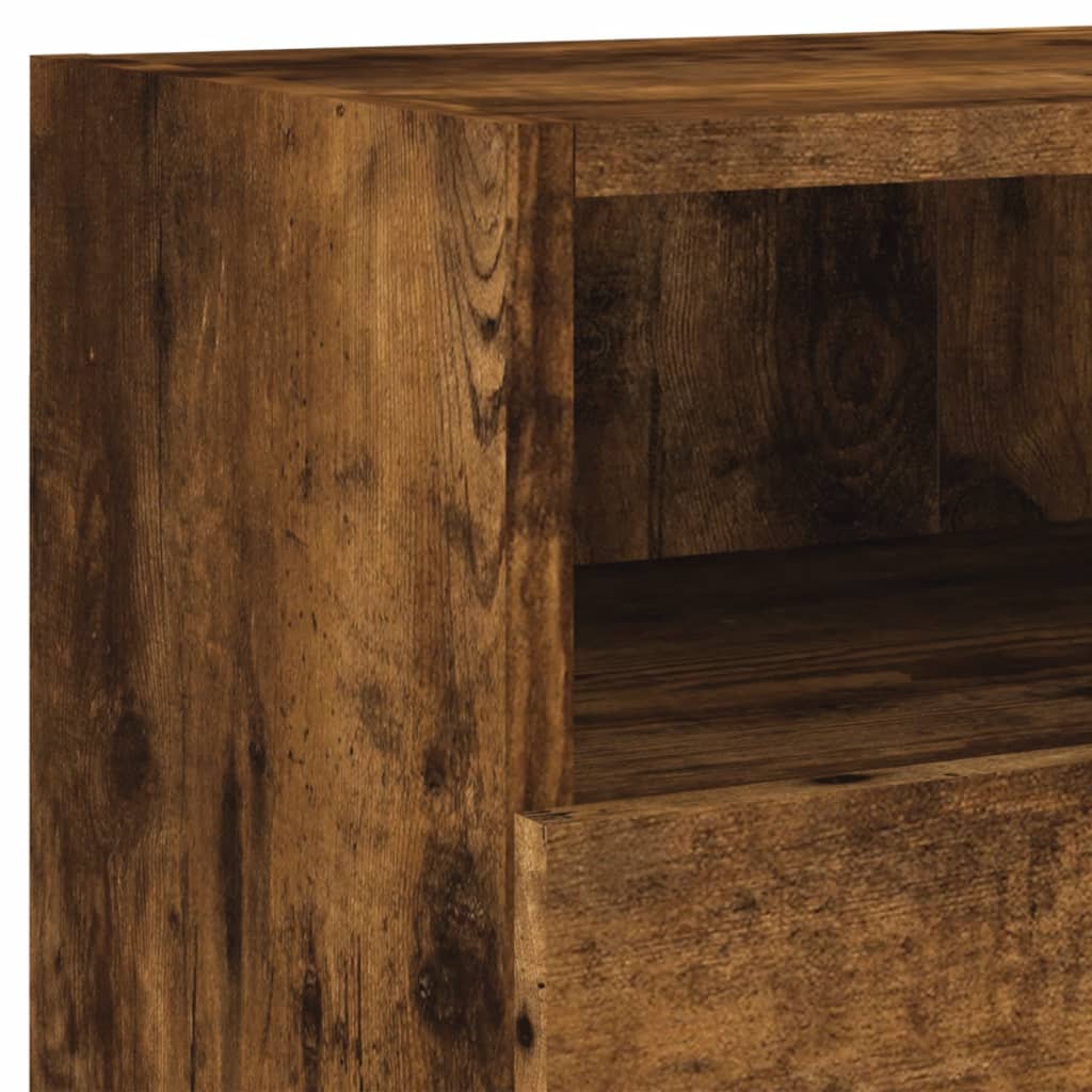 Vegghengte TV-benker 2 stk røkt eik 80x30x30 cm konstruert tre