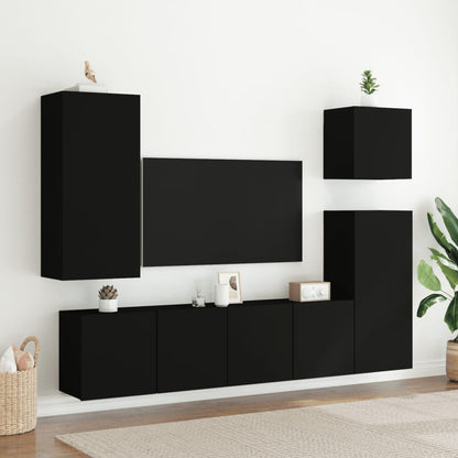 TV-Møbel Svart Vegghengt TV-benk 80x30x41 cm