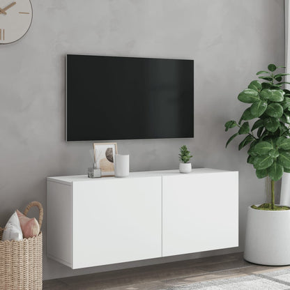 TV-Møbel Hvit Vegghengt TV-benk 100x30x41 cm