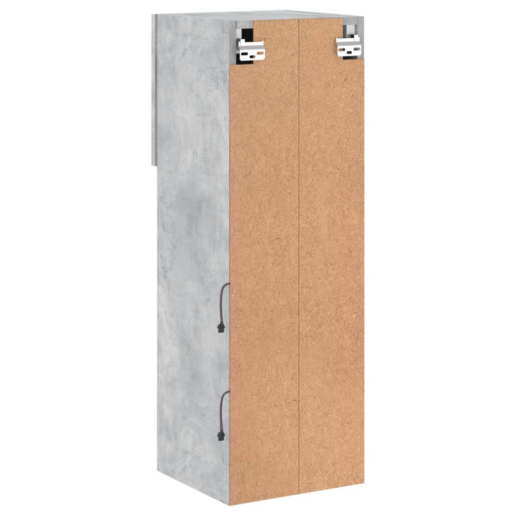 TV-Møbel Betonggrå TV-benk med LED-lys 30,5x30x90 cm