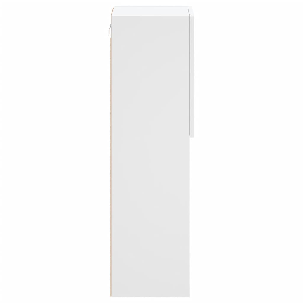 TV-Møbel Hvit Tv-benk med LED-lys 30,5x30x102 cm