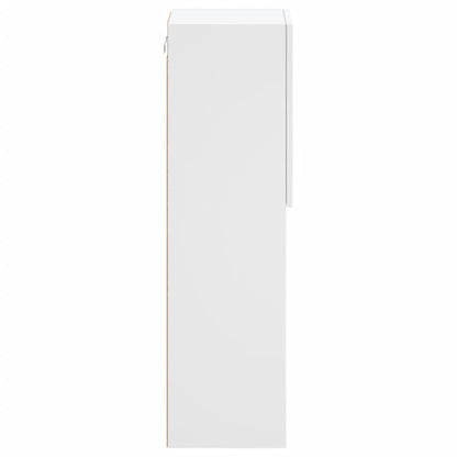 TV-Møbel Hvit Tv-benk med LED-lys 30,5x30x102 cm