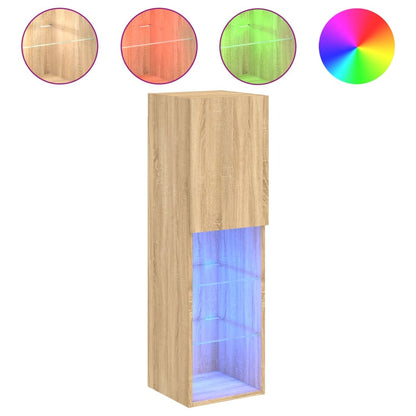 TV-Møbel Sonoma Eik TV-benk med LED-lys 30,5x30x102 cm