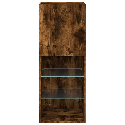 TV-Møbel Røyk Eik Tv-benk med LED-lys 40,5x30x102 cm