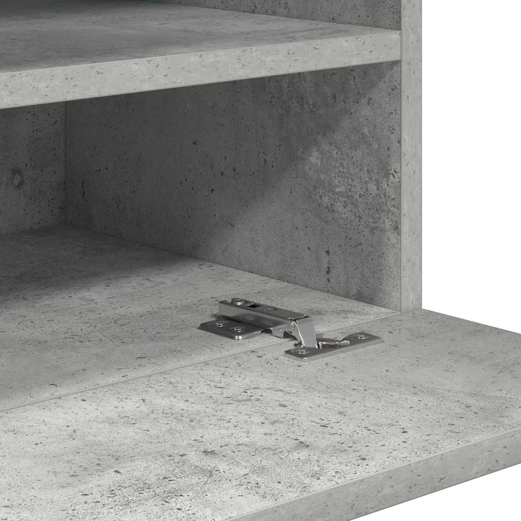 Vegghengte skap med LED-lys for TV 2 stk betonggrå 40x30x60,5 cm
