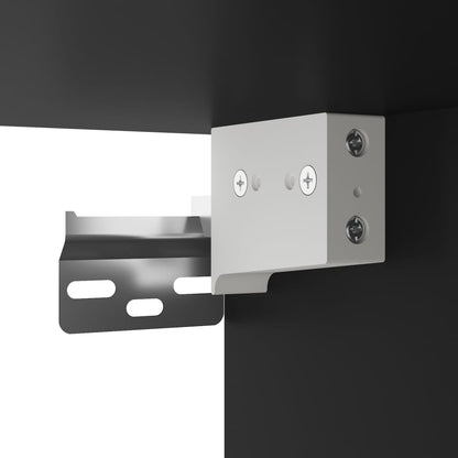 Vegghengt TV-benk med LED svart 58,5x30x60,5 cm