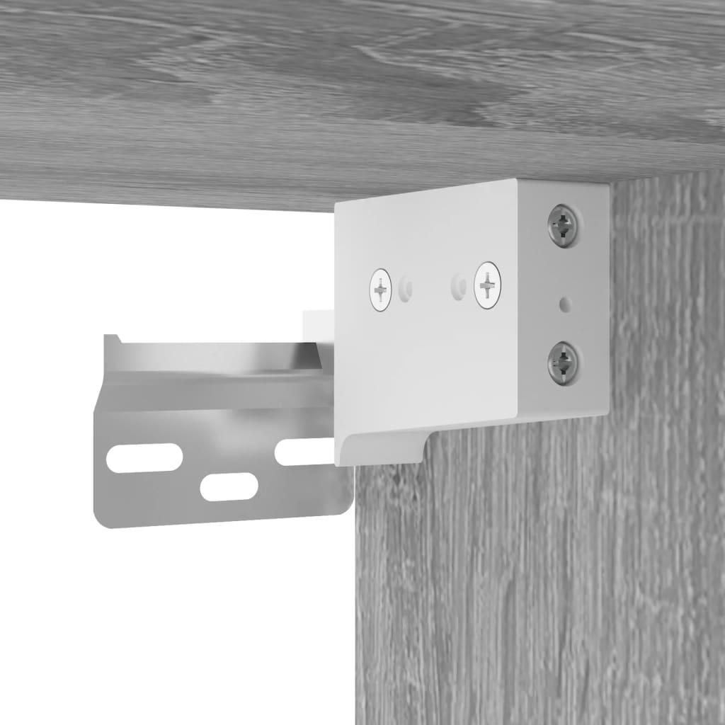 Vegghengt TV-benk med LED grå sonoma 58,5x30x60,5 cm