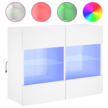 TV-Møbel Hvit TV-benk med LED 78,5x30x60,5 cm