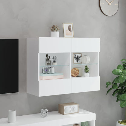 TV-Møbel Hvit TV-benk med LED 78,5x30x60,5 cm