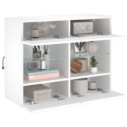 TV-Møbel Hvit TV-benk med LED 78,5x30x60,5 cm