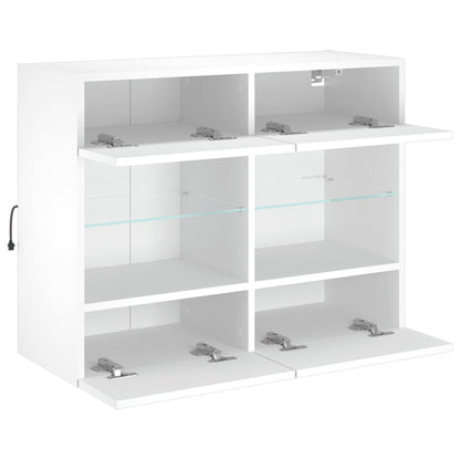 TV-Møbel Hvit TV-benk med LED 78,5x30x60,5 cm