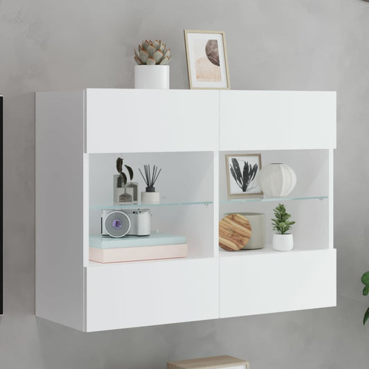 TV-Møbel Hvit TV-benk med LED 78,5x30x60,5 cm