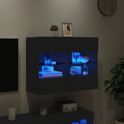 TV-Møbel Svart TV-benk med LED 78,5x30x60,5 cm