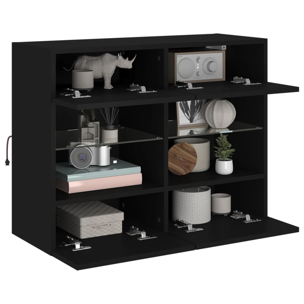 TV-Møbel Svart TV-benk med LED 78,5x30x60,5 cm