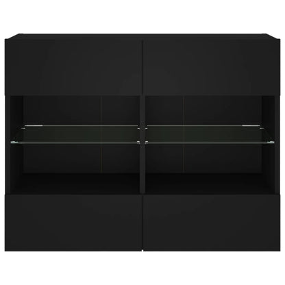 TV-Møbel Svart TV-benk med LED 78,5x30x60,5 cm