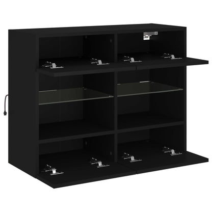 TV-Møbel Svart TV-benk med LED 78,5x30x60,5 cm