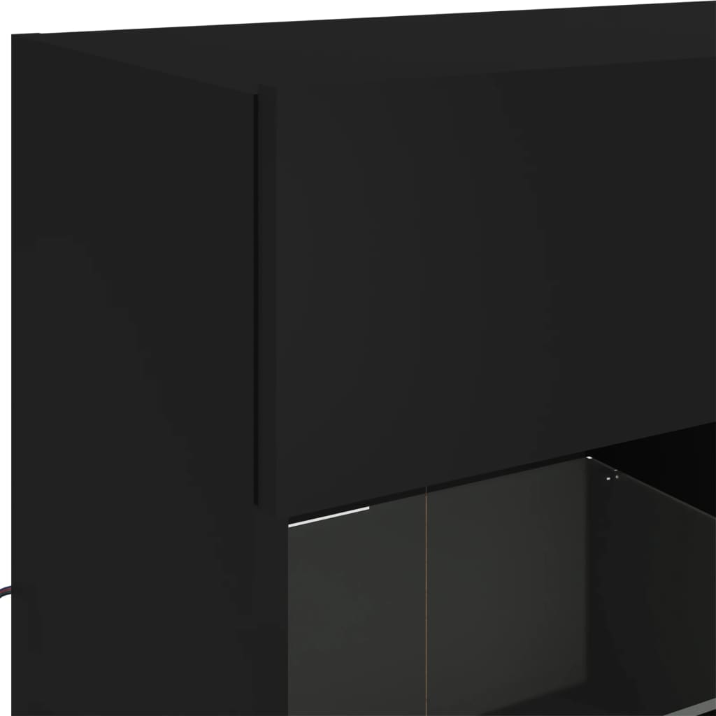 TV-Møbel Svart TV-benk med LED 78,5x30x60,5 cm